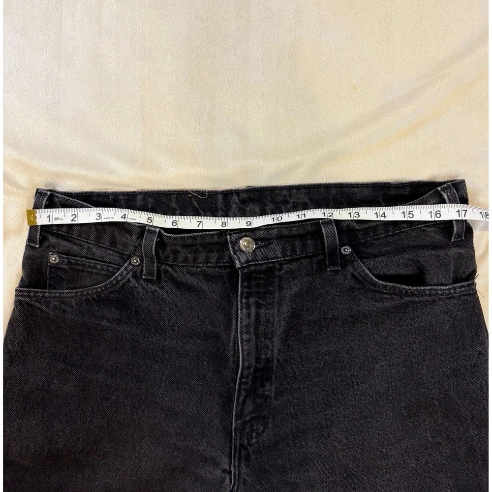 Levi's 550 Jeans Orange Tab 34x30 Black Relaxed Fit Tapered USA Paint Splatter